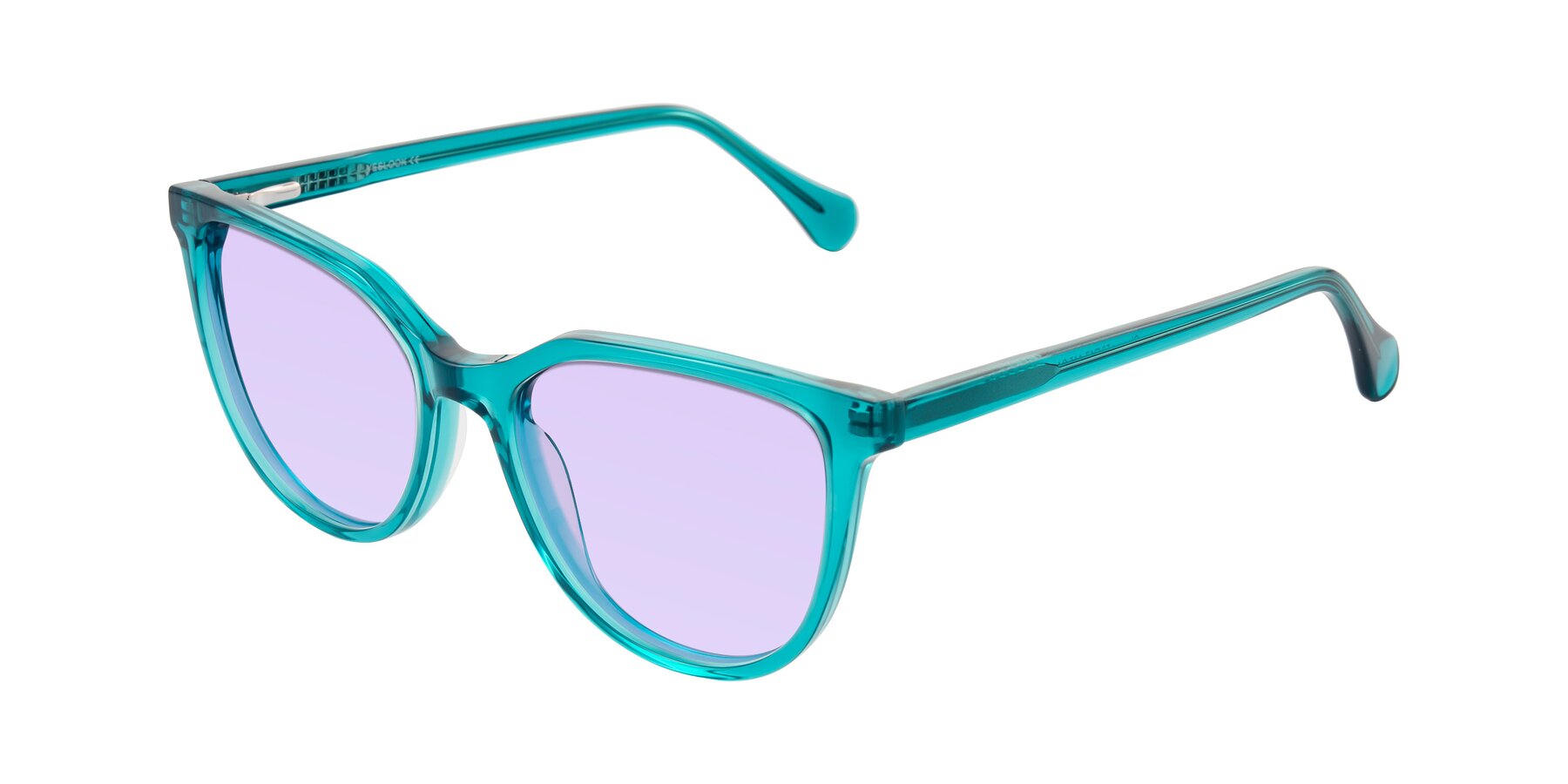 Angle of Glenroe in Peacock with Light Purple Tinted Lenses
