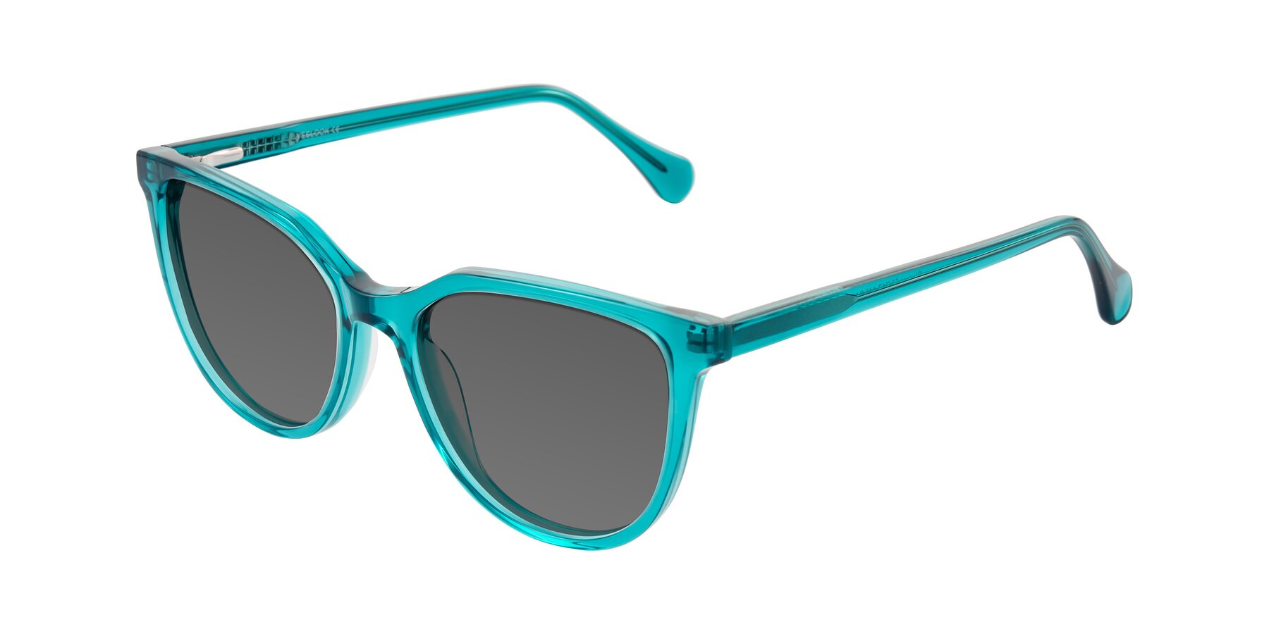 Angle of Glenroe in Peacock with Medium Gray Tinted Lenses