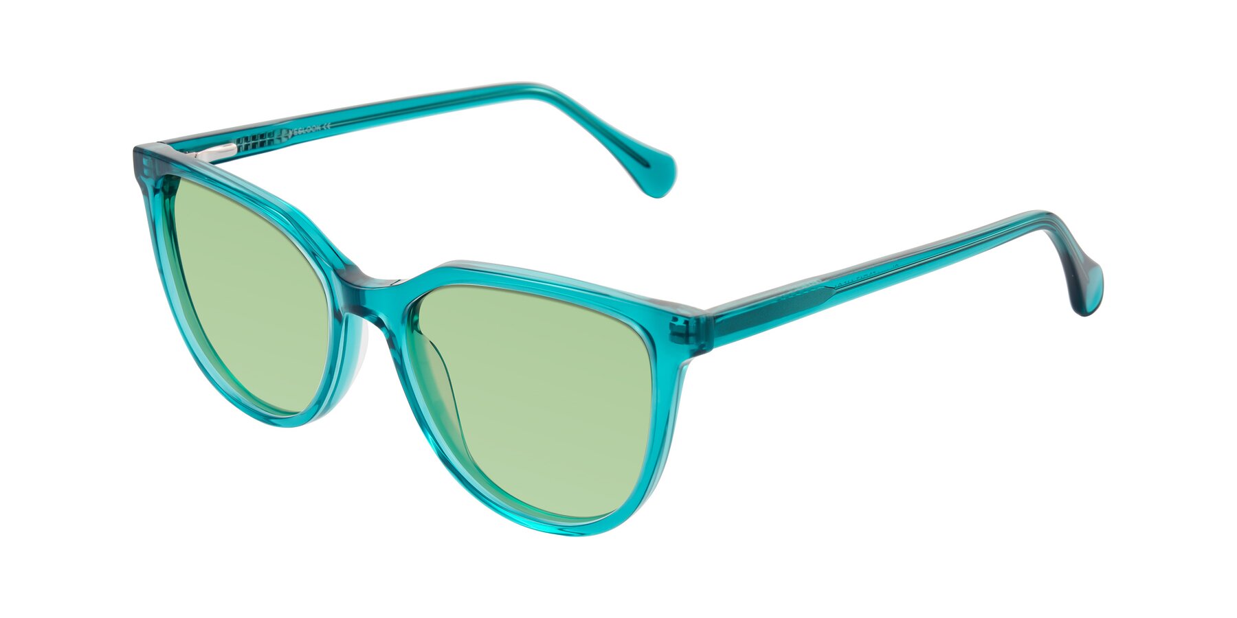 Angle of Glenroe in Peacock with Medium Green Tinted Lenses