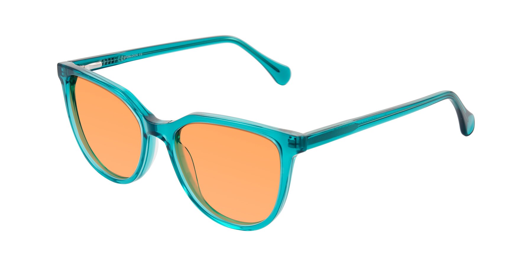 Angle of Glenroe in Peacock with Medium Orange Tinted Lenses