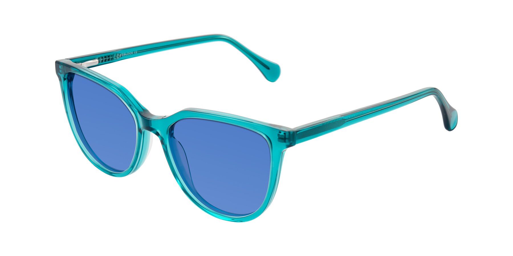 Angle of Glenroe in Peacock with Blue Tinted Lenses