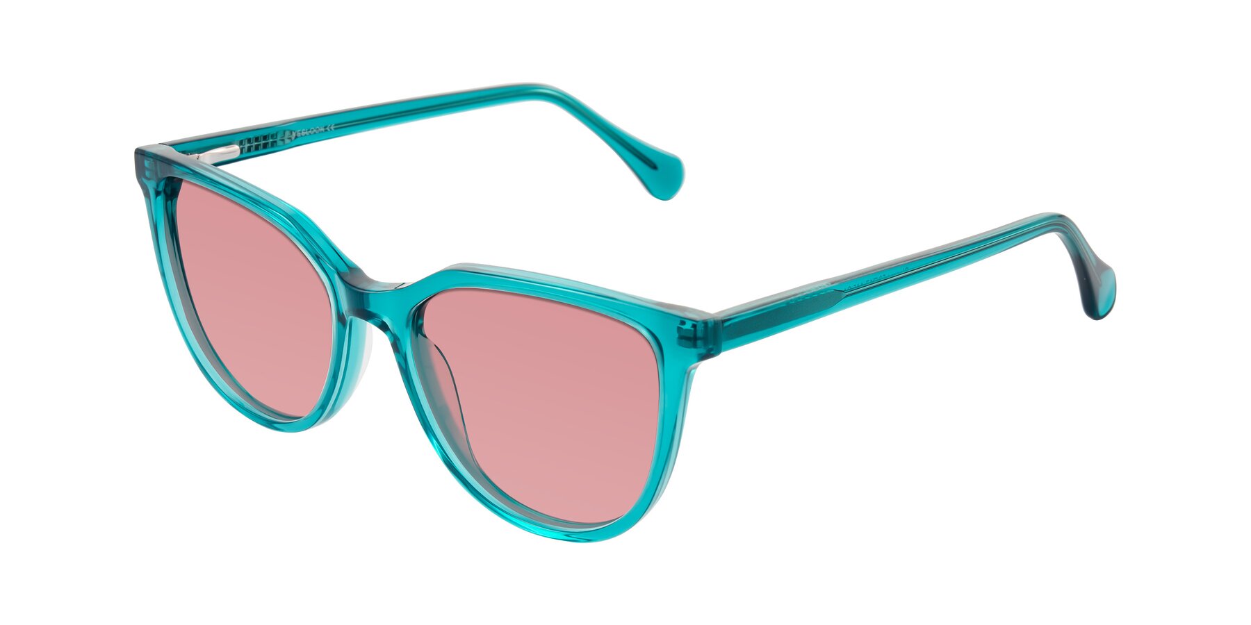 Angle of Glenroe in Peacock with Medium Garnet Tinted Lenses