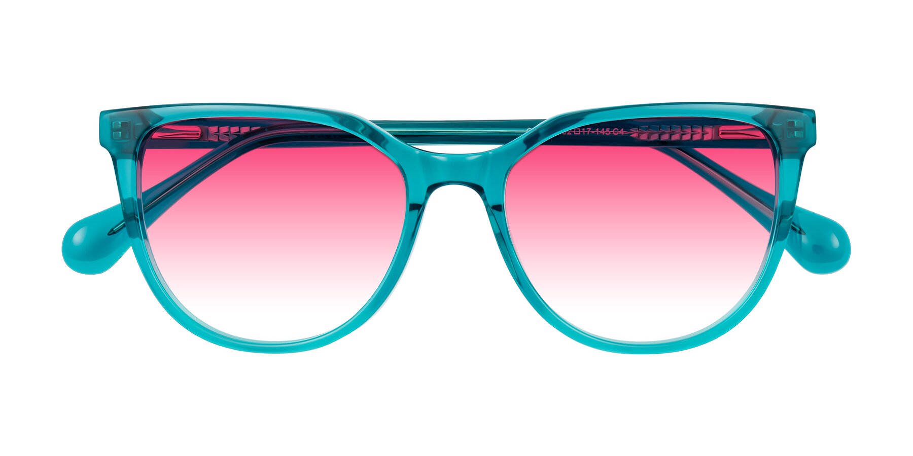 Folded Front of Glenroe in Peacock with Pink Gradient Lenses