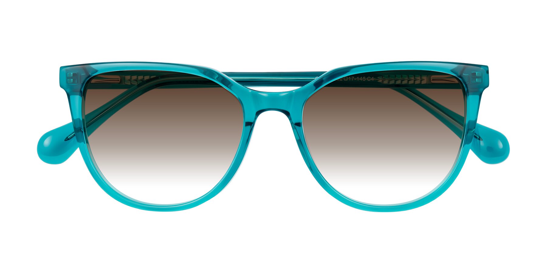 Folded Front of Glenroe in Peacock with Brown Gradient Lenses