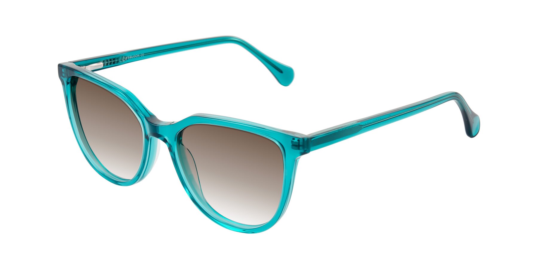 Angle of Glenroe in Peacock with Brown Gradient Lenses