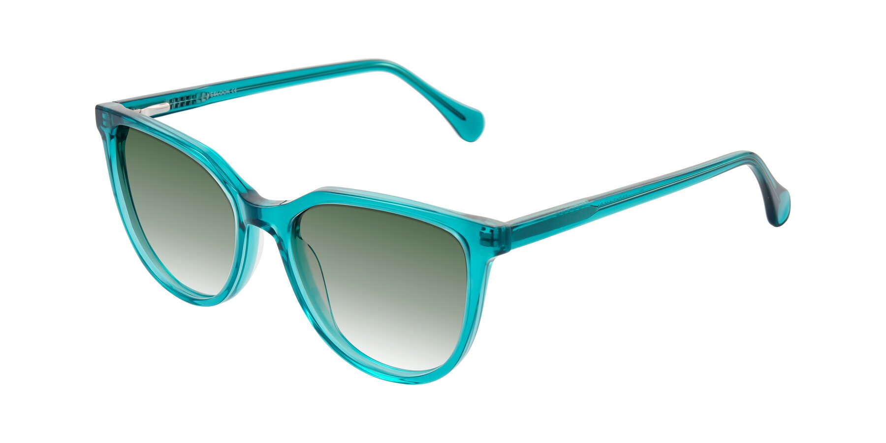 Angle of Glenroe in Peacock with Green Gradient Lenses