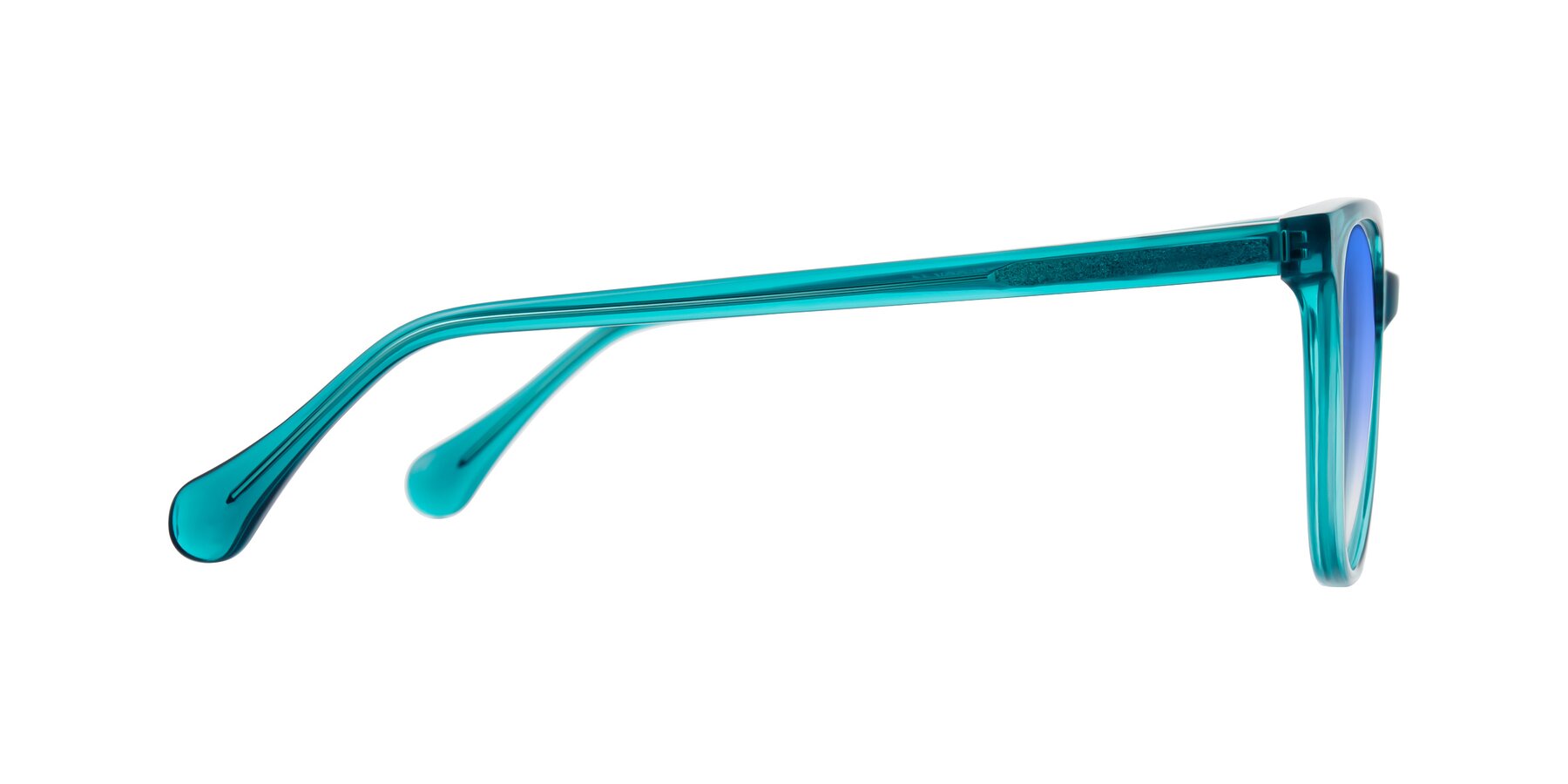 Side of Glenroe in Peacock with Blue Gradient Lenses