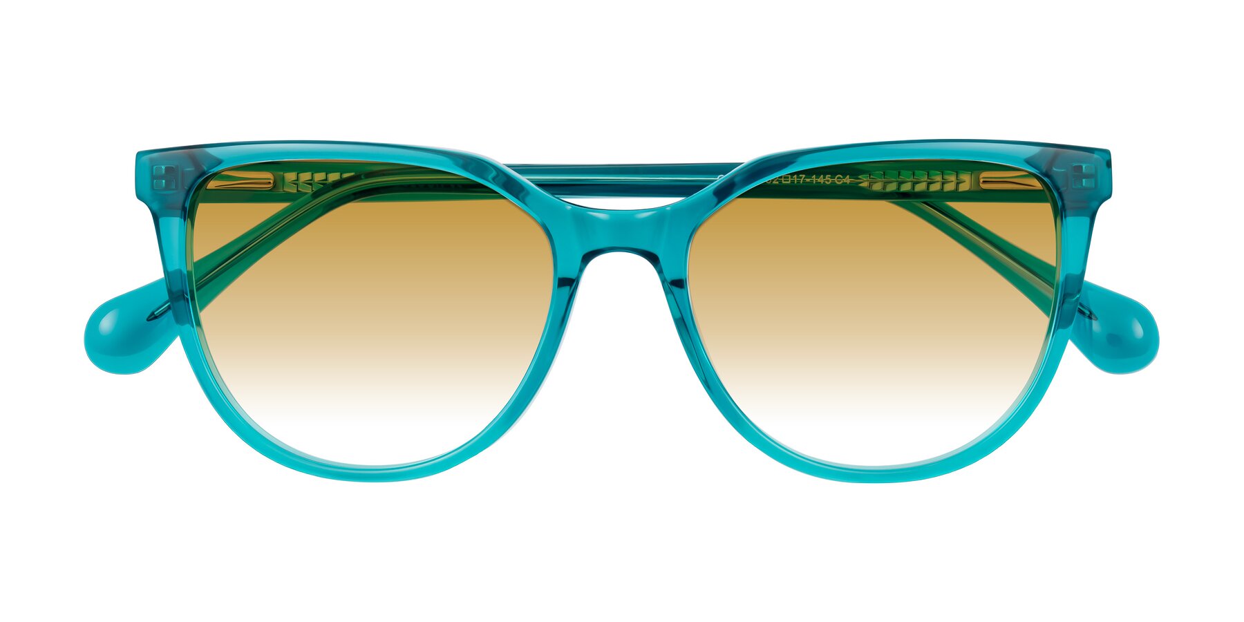 Folded Front of Glenroe in Peacock with Champagne Gradient Lenses