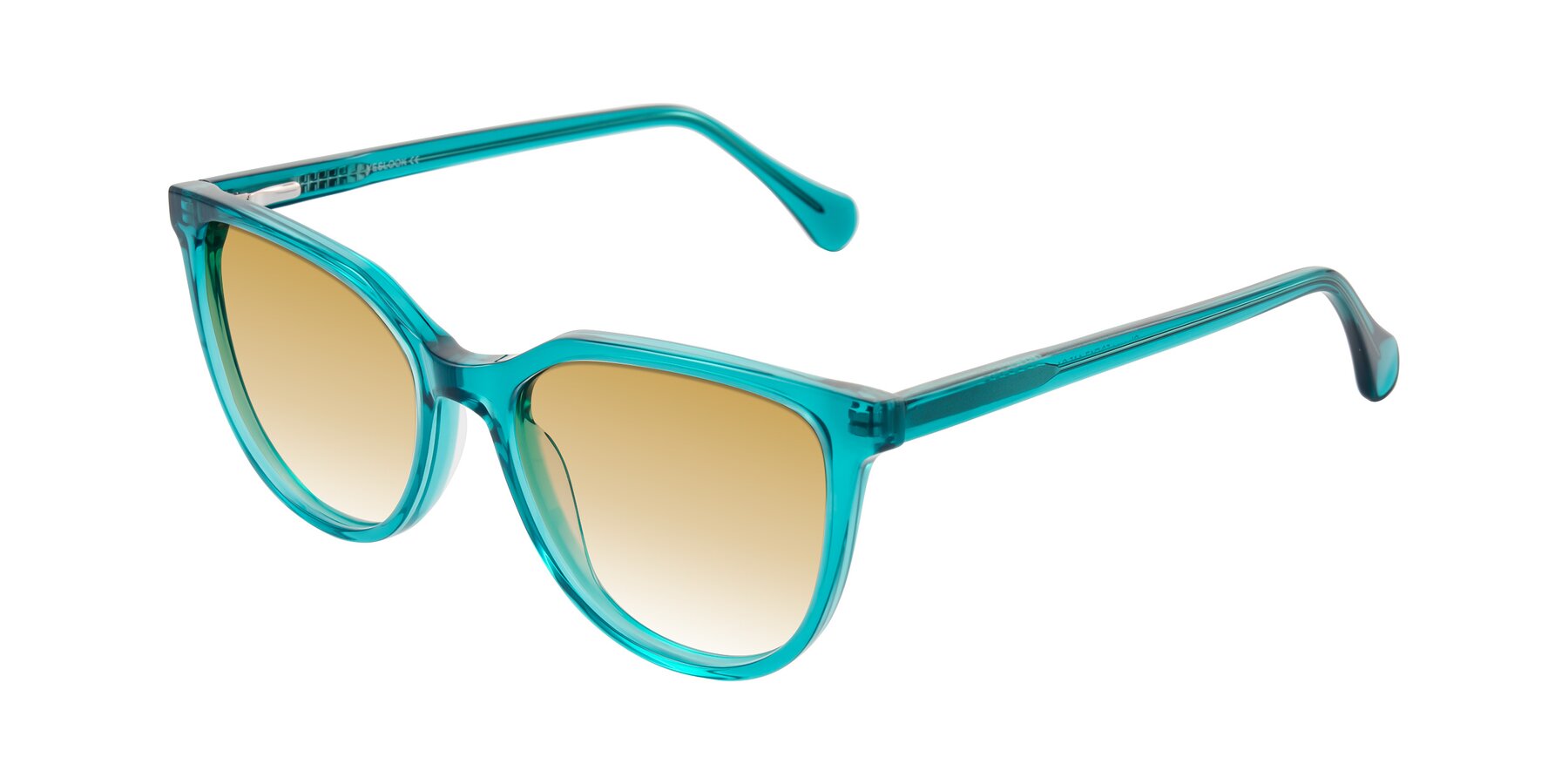 Angle of Glenroe in Peacock with Champagne Gradient Lenses
