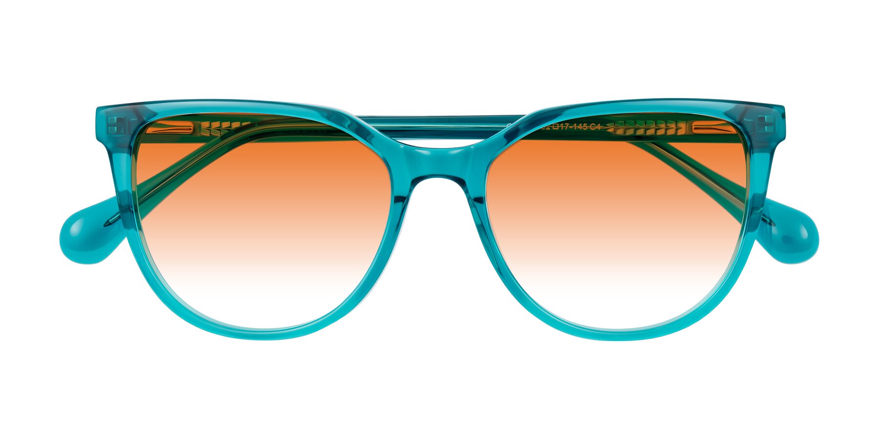 Folded Front of Glenroe in Peacock with Orange Gradient Lenses