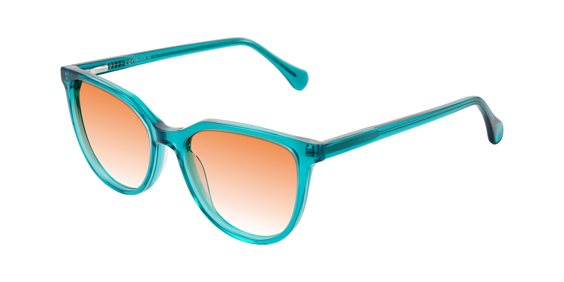 Angle of Glenroe in Peacock with Orange Gradient Lenses