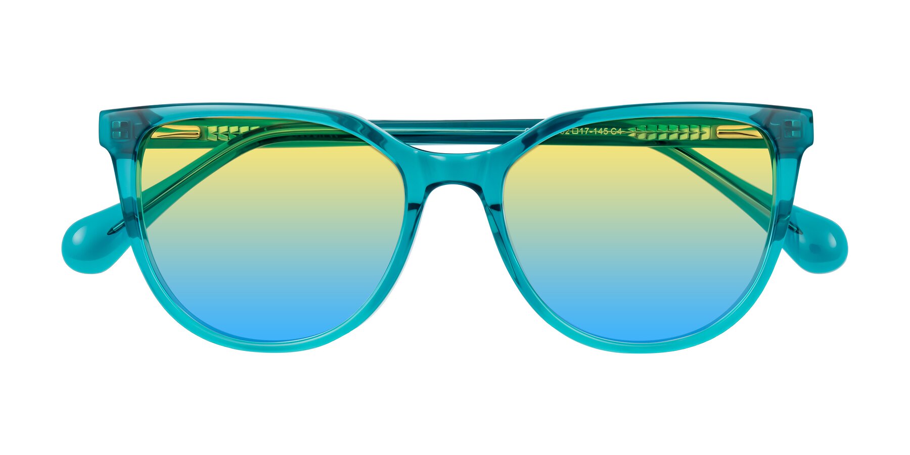 Folded Front of Glenroe in Peacock with Yellow / Blue Gradient Lenses