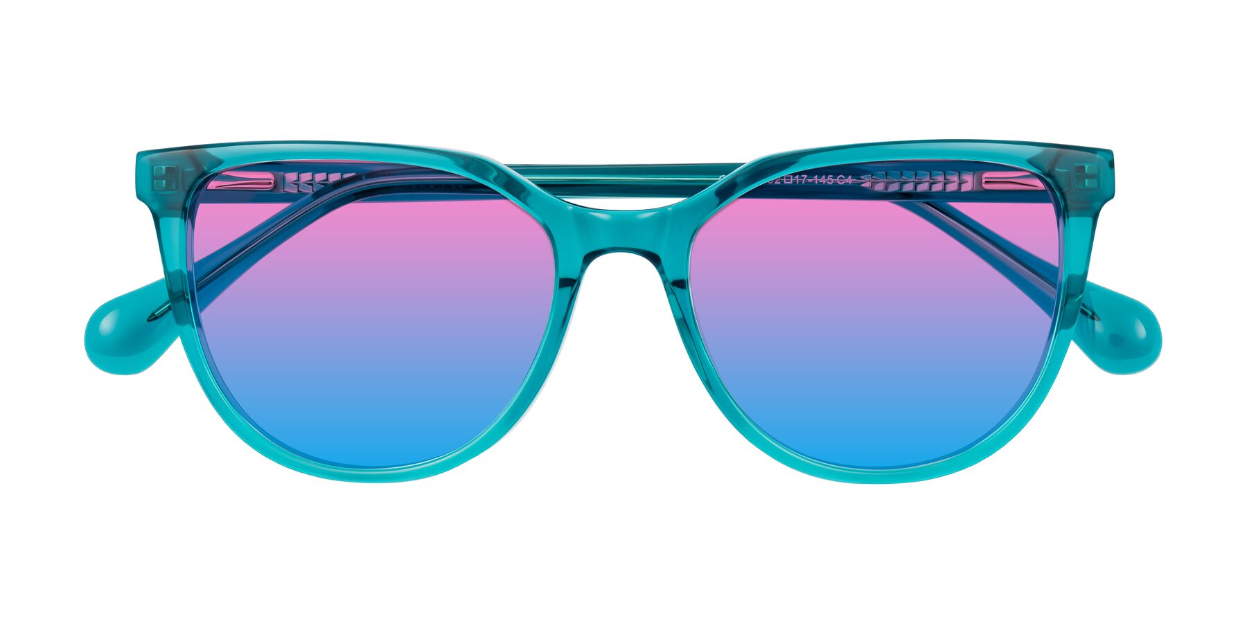Folded Front of Glenroe in Peacock with Pink / Blue Gradient Lenses