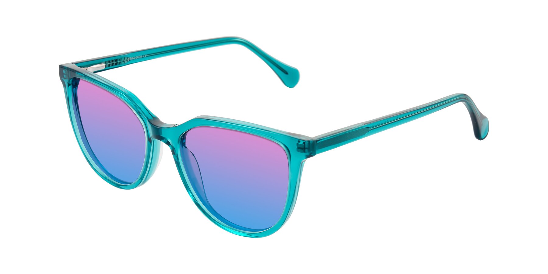 Angle of Glenroe in Peacock with Pink / Blue Gradient Lenses