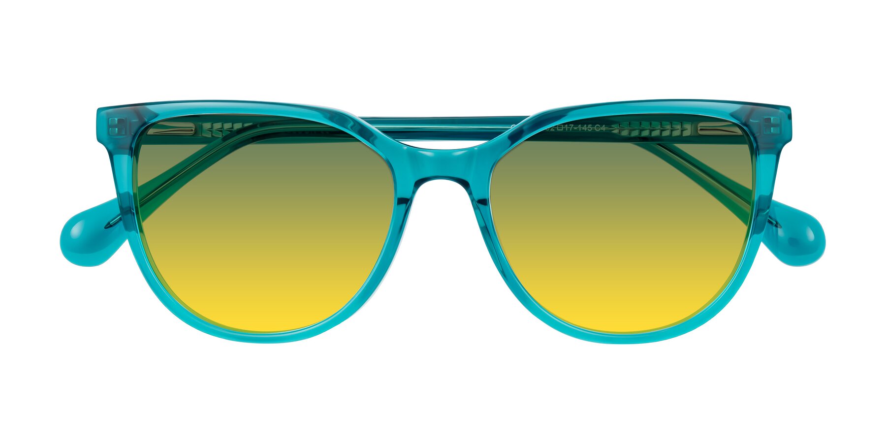 Folded Front of Glenroe in Peacock with Green / Yellow Gradient Lenses