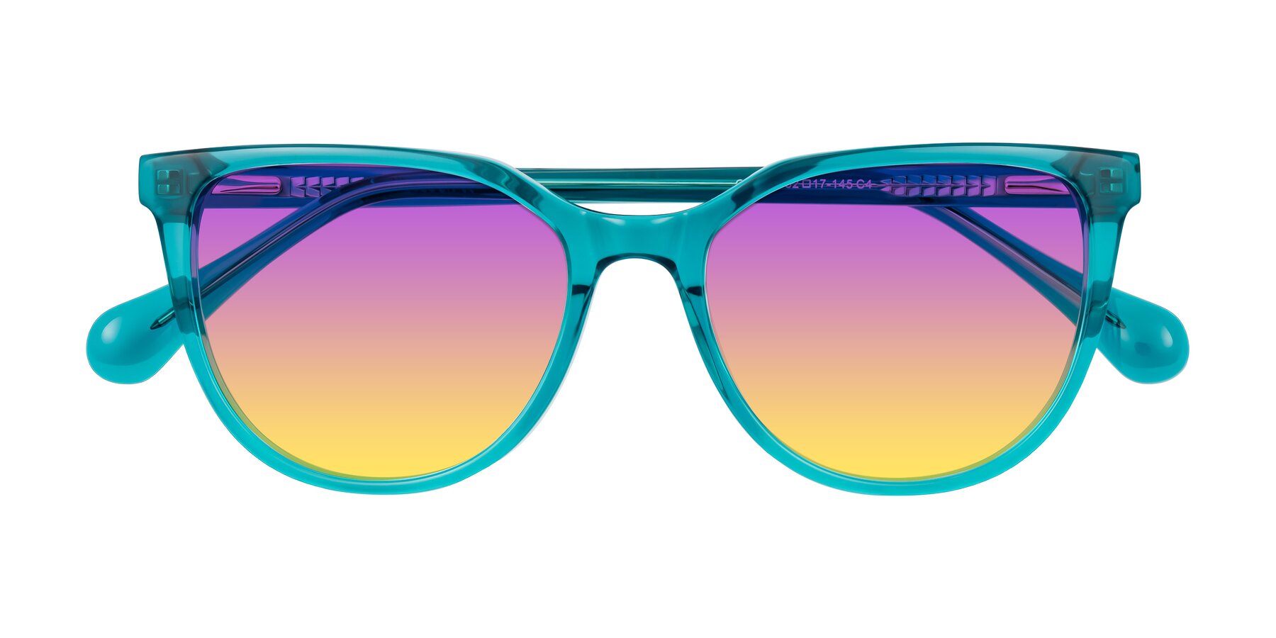 Folded Front of Glenroe in Peacock with Purple / Yellow Gradient Lenses