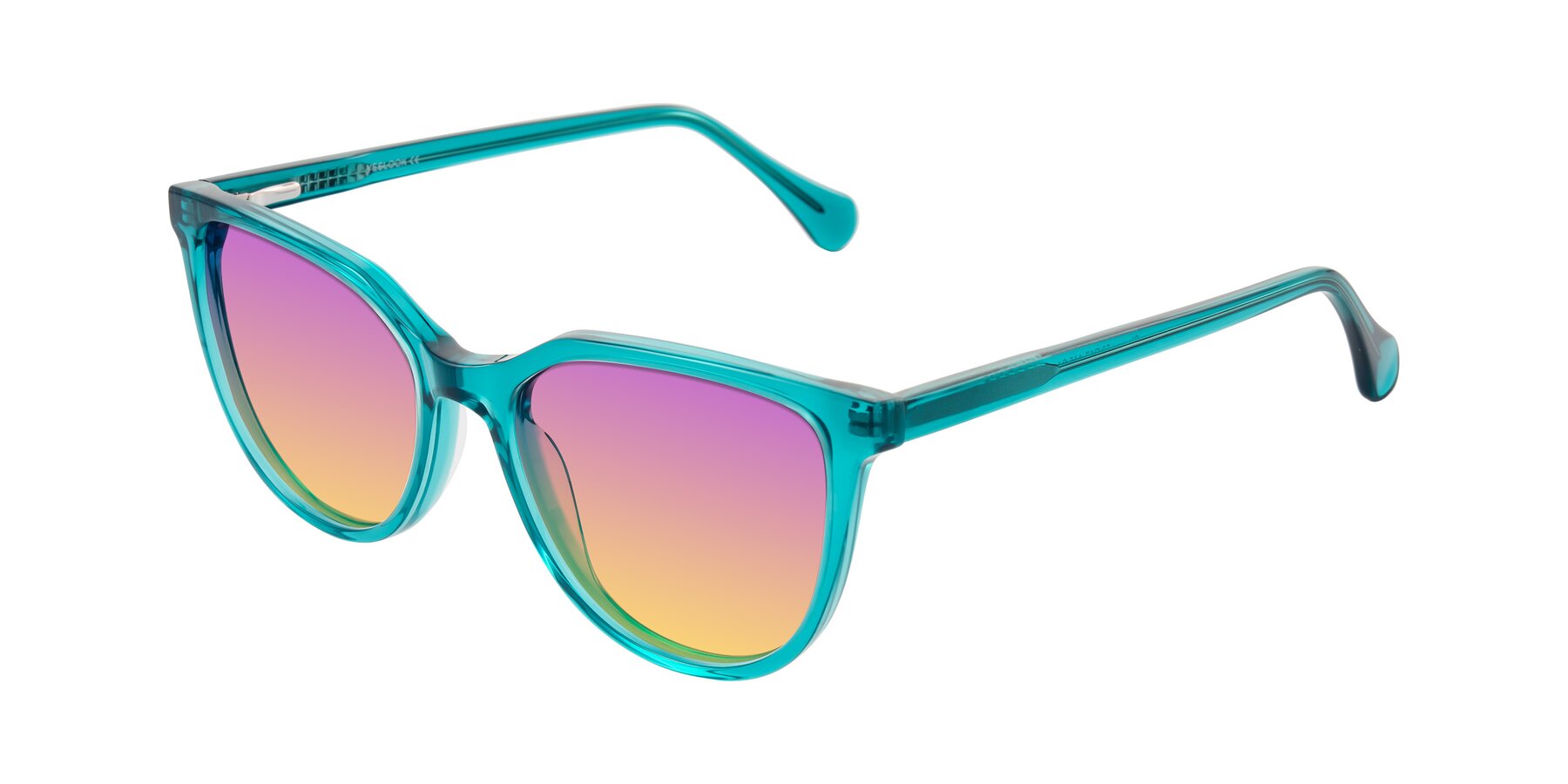 Angle of Glenroe in Peacock with Purple / Yellow Gradient Lenses