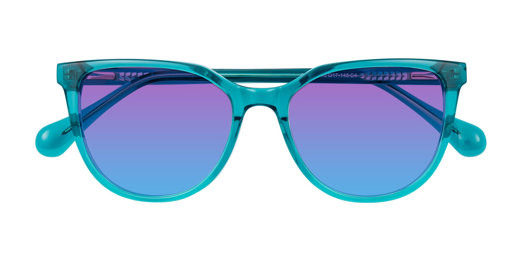 Folded Front of Glenroe in Peacock with Purple / Blue Gradient Lenses