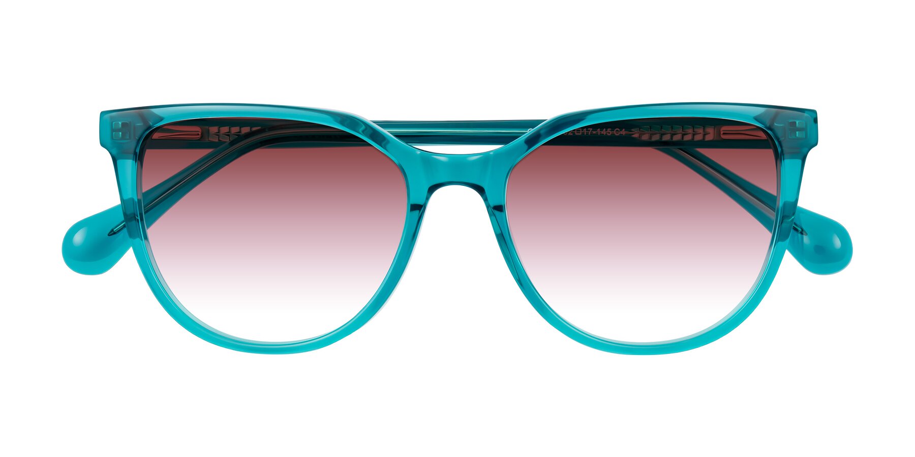 Folded Front of Glenroe in Peacock with Garnet Gradient Lenses
