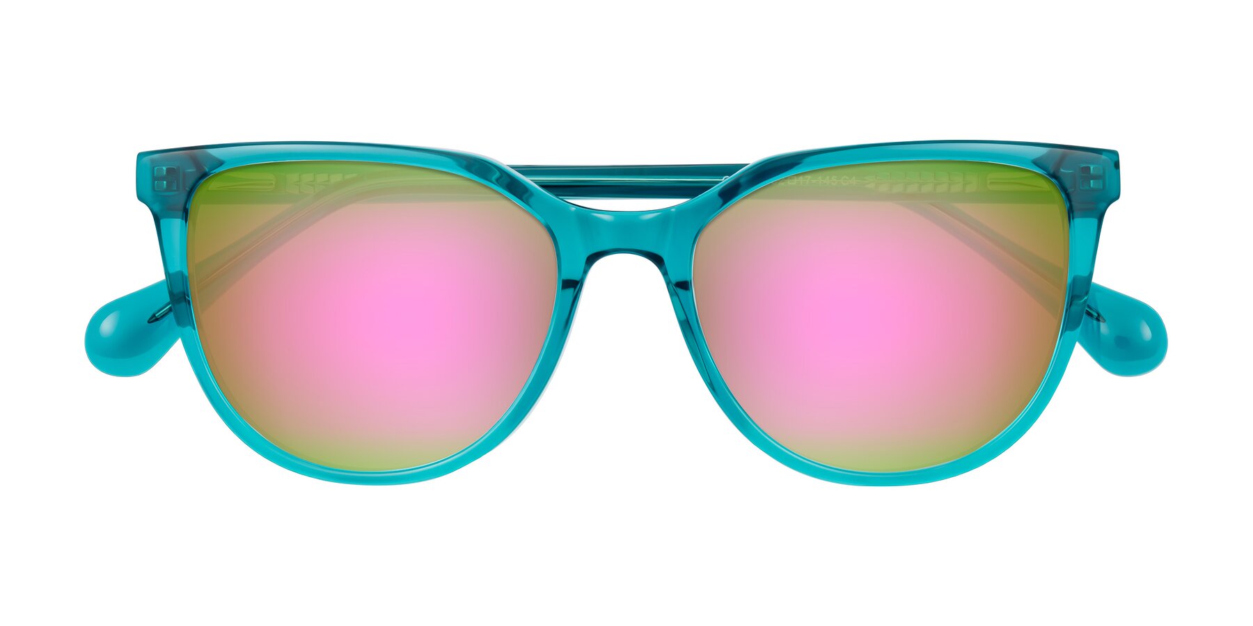 Folded Front of Glenroe in Peacock with Pink Mirrored Lenses