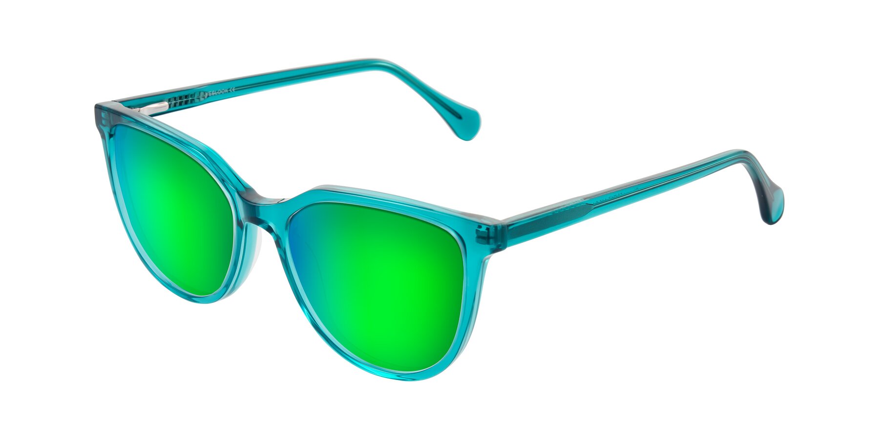 Angle of Glenroe in Peacock with Green Mirrored Lenses
