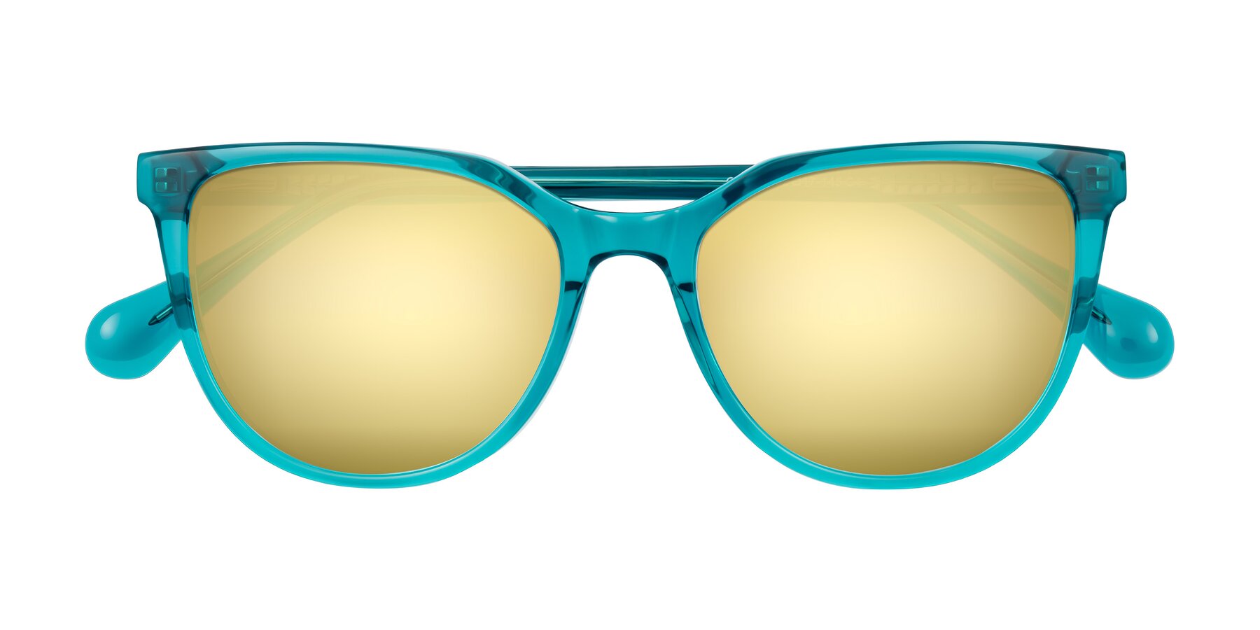 Folded Front of Glenroe in Peacock with Gold Mirrored Lenses
