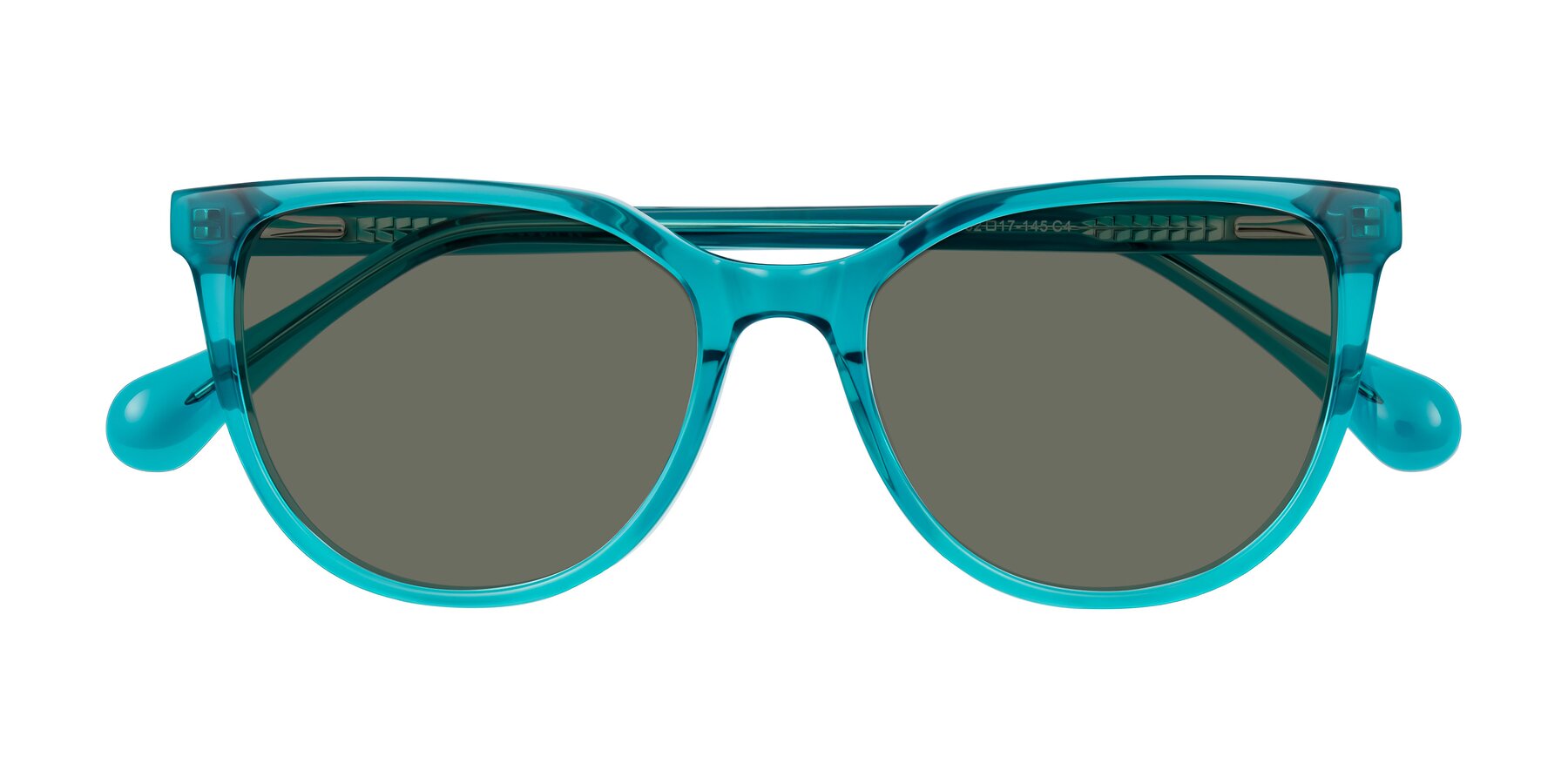 Folded Front of Glenroe in Peacock with Gray Polarized Lenses