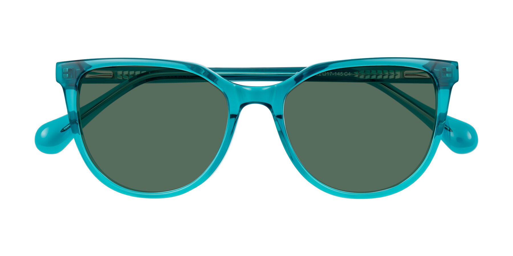 Folded Front of Glenroe in Peacock with Green Polarized Lenses