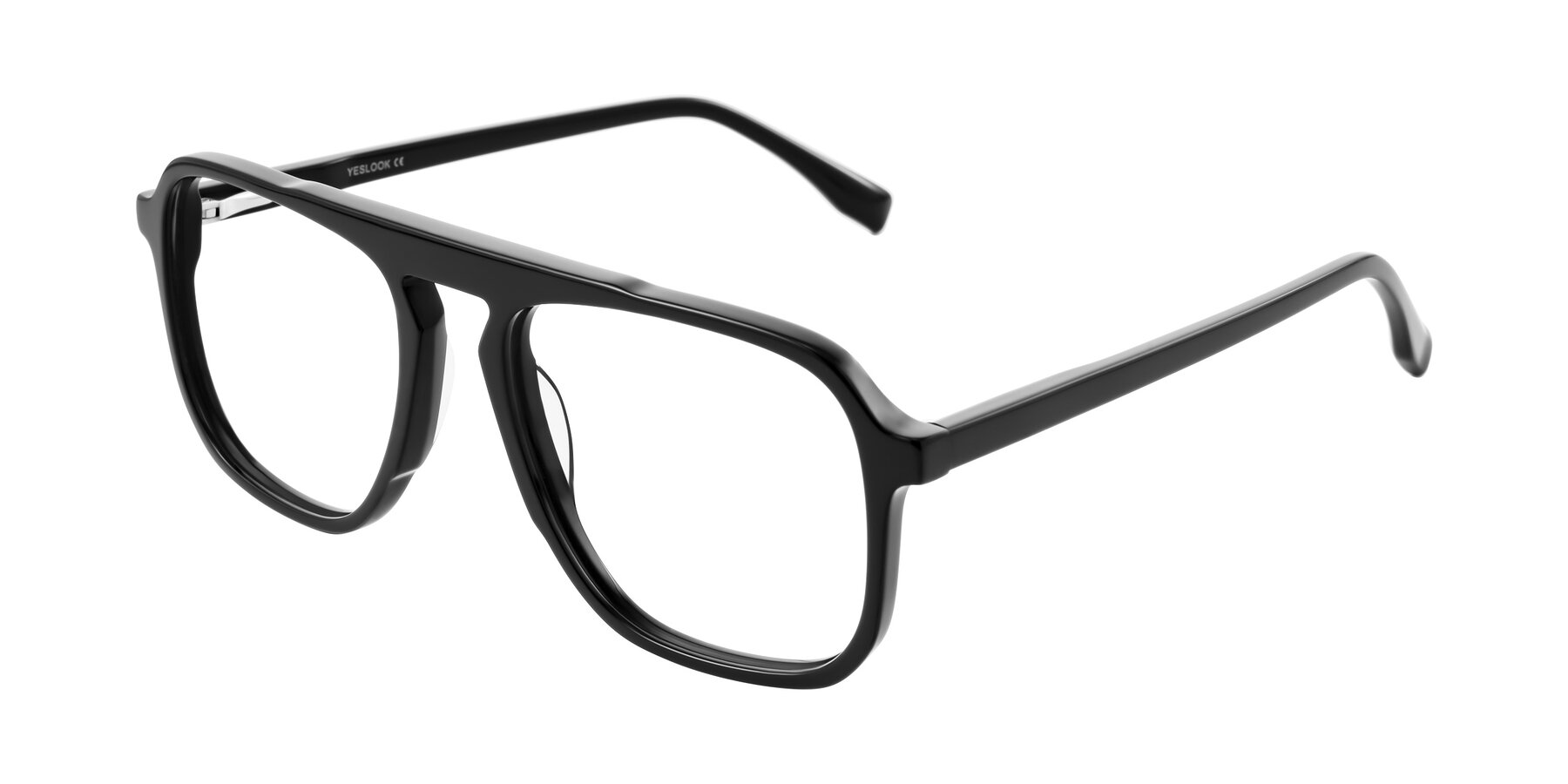 Angle of Recalote in Black with Clear Eyeglass Lenses