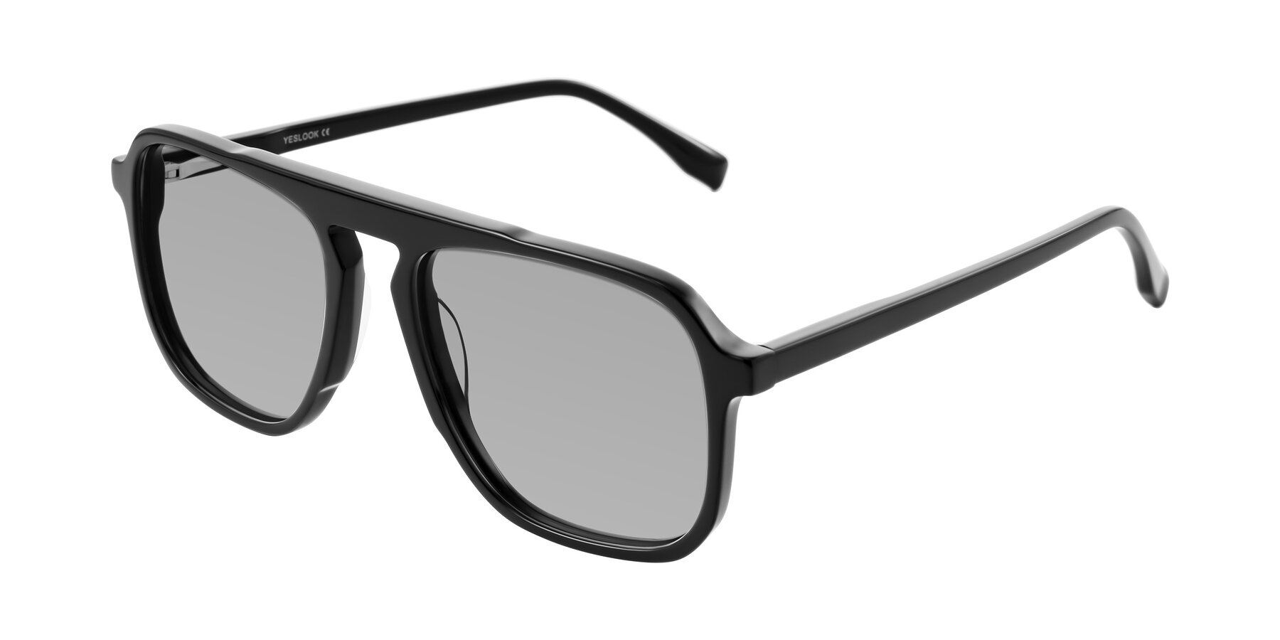 Angle of Recalote in Black with Light Gray Tinted Lenses