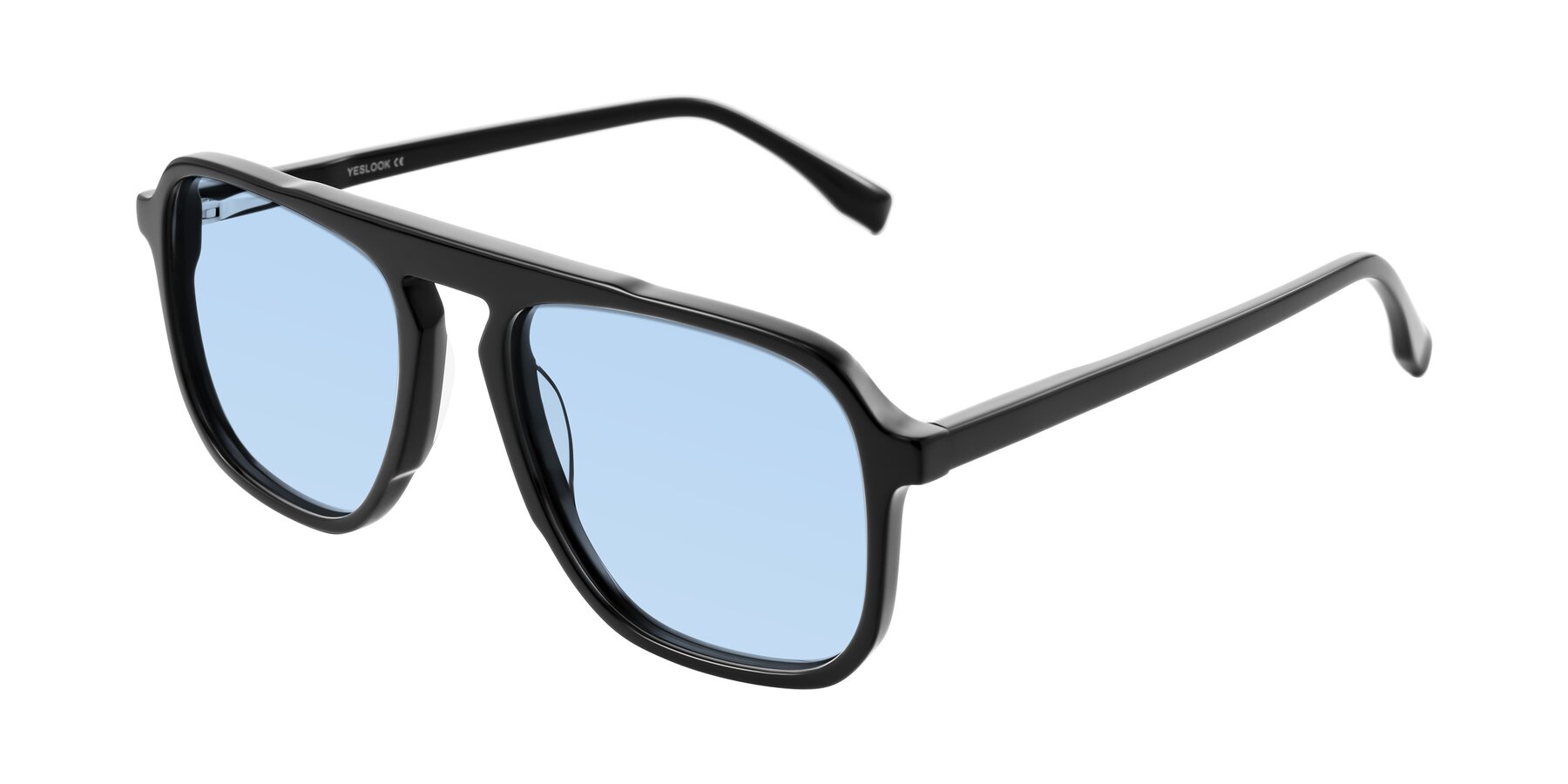 Angle of Recalote in Black with Light Blue Tinted Lenses