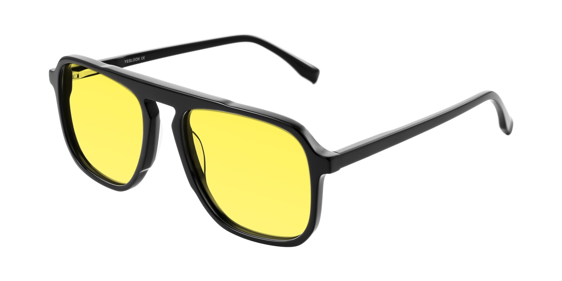 Angle of Recalote in Black with Medium Yellow Tinted Lenses