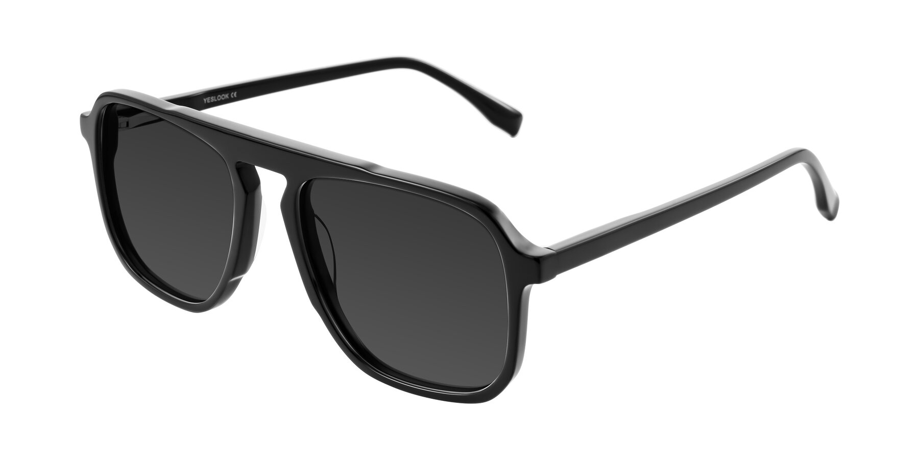 Angle of Recalote in Black with Gray Tinted Lenses