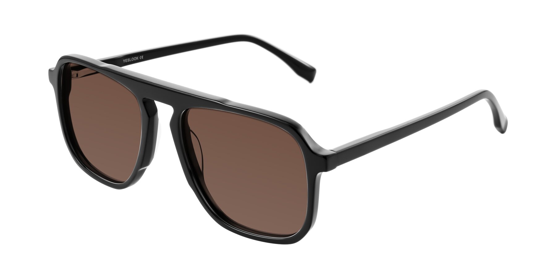 Angle of Recalote in Black with Brown Tinted Lenses