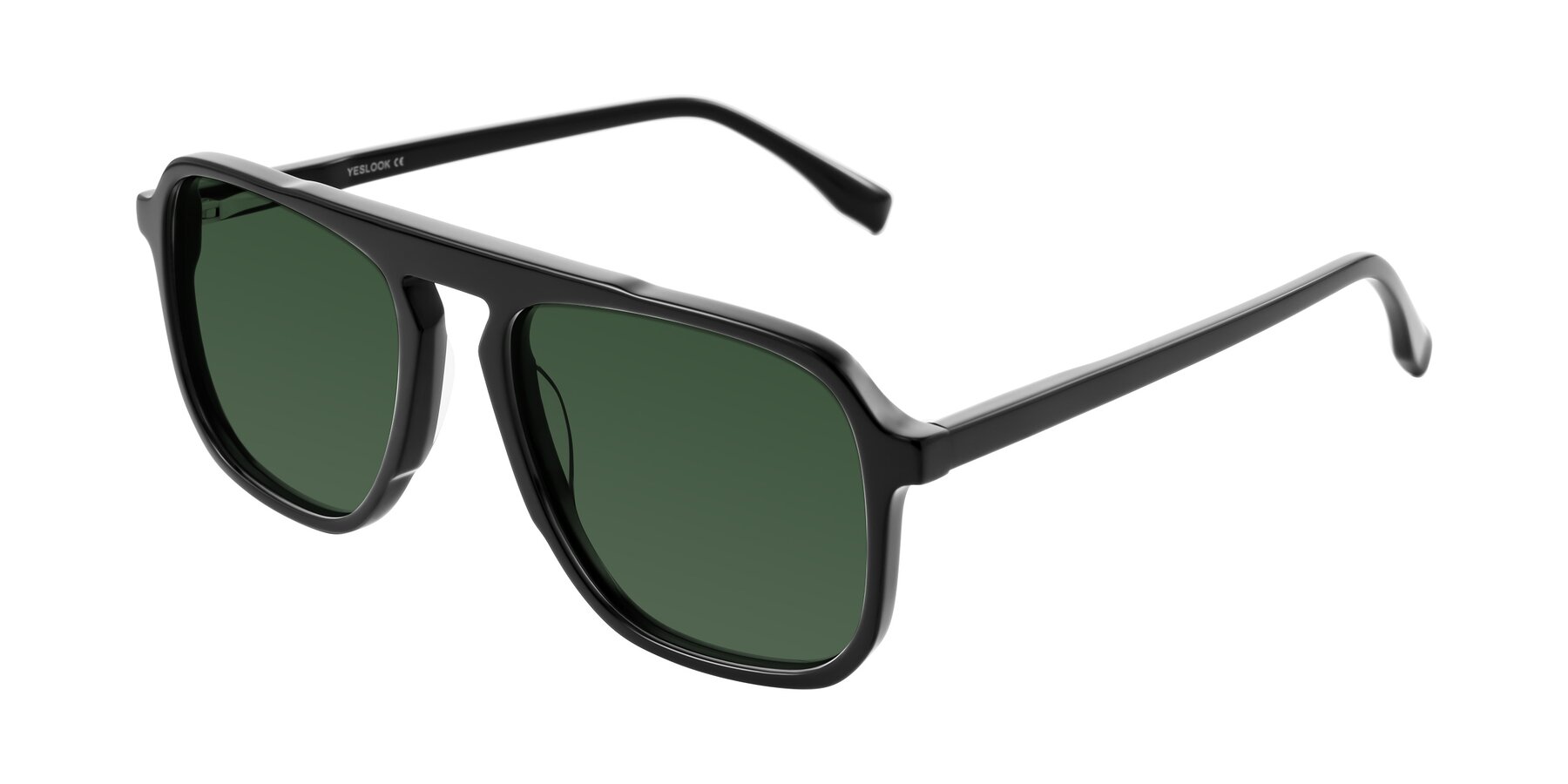 Angle of Recalote in Black with Green Tinted Lenses