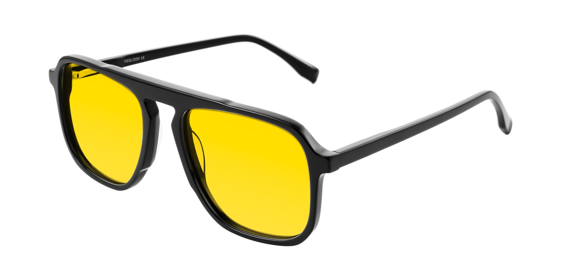 Angle of Recalote in Black with Yellow Tinted Lenses