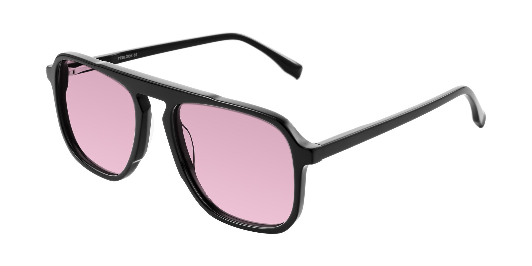 Angle of Recalote in Black with Light Wine Tinted Lenses