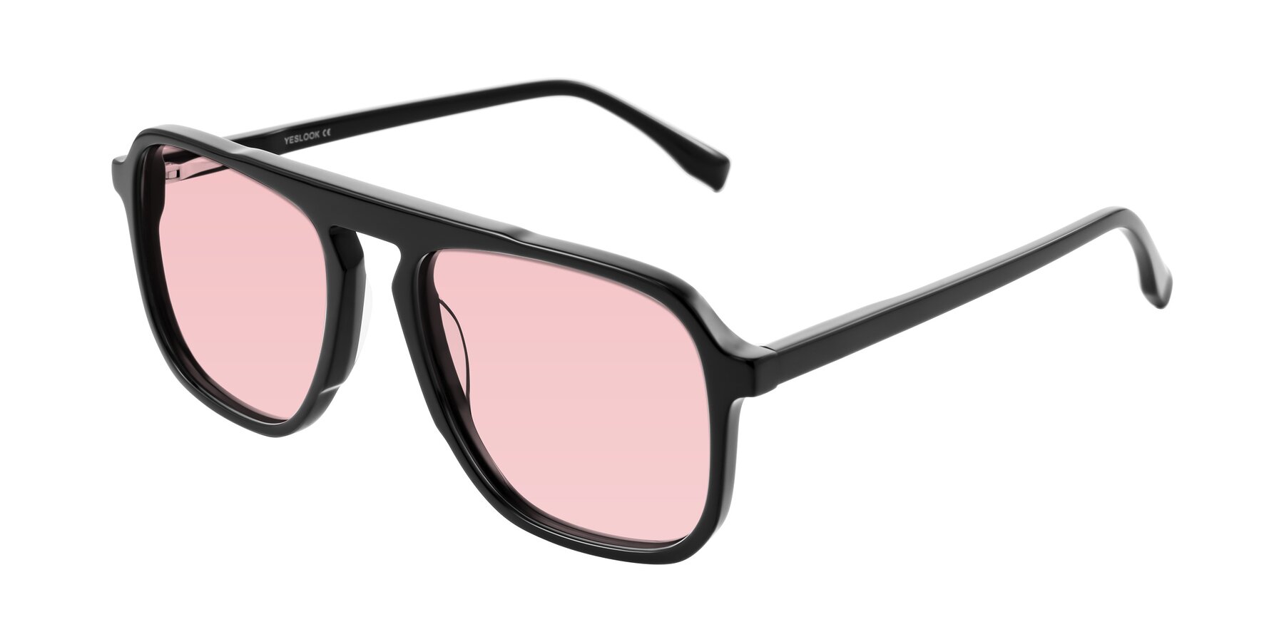 Angle of Recalote in Black with Light Garnet Tinted Lenses