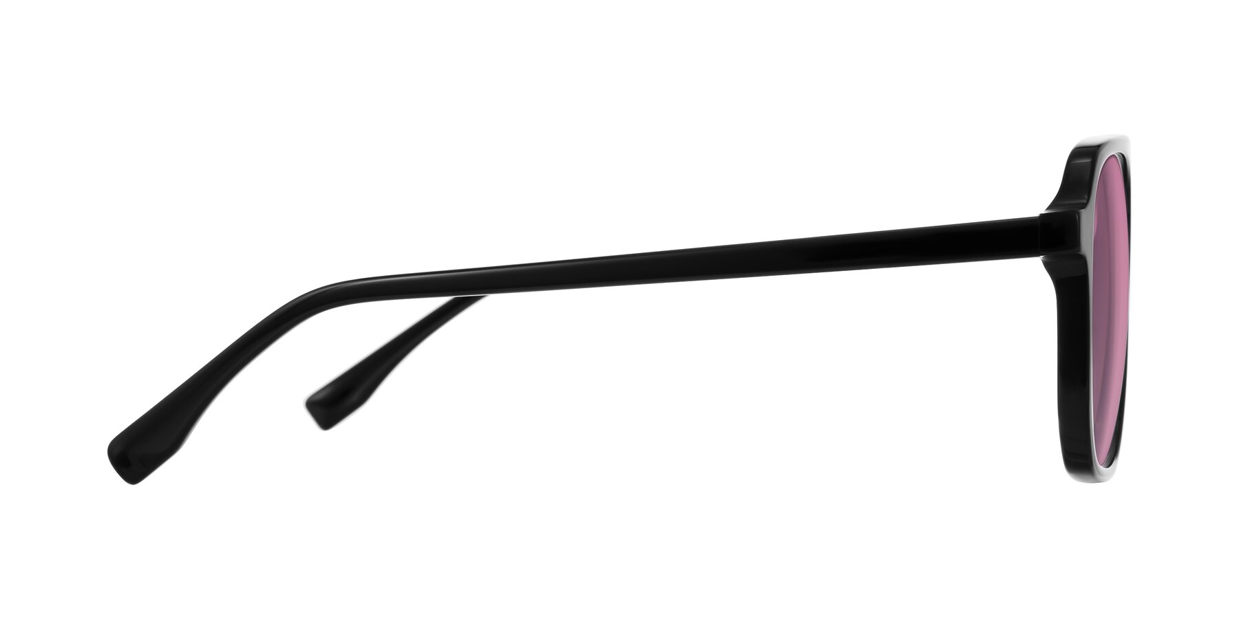 Side of Recalote in Black with Medium Wine Tinted Lenses
