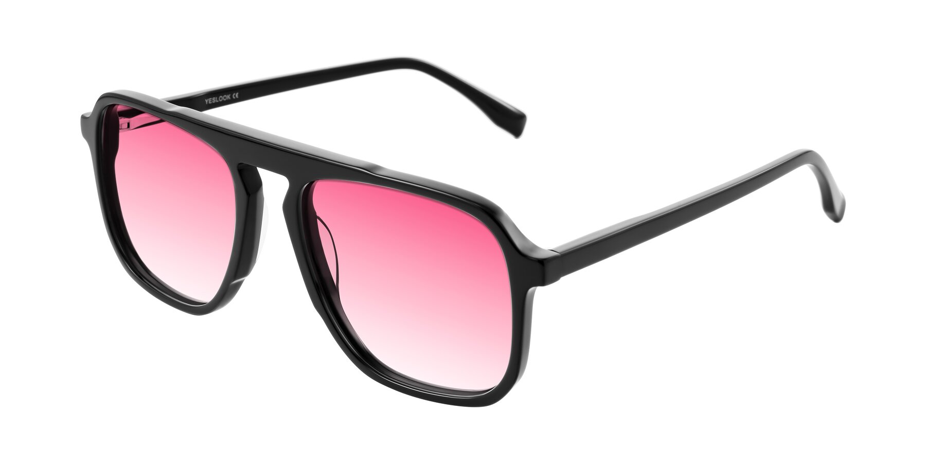 Angle of Recalote in Black with Pink Gradient Lenses