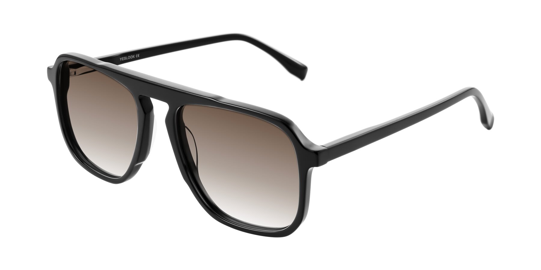 Angle of Recalote in Black with Brown Gradient Lenses