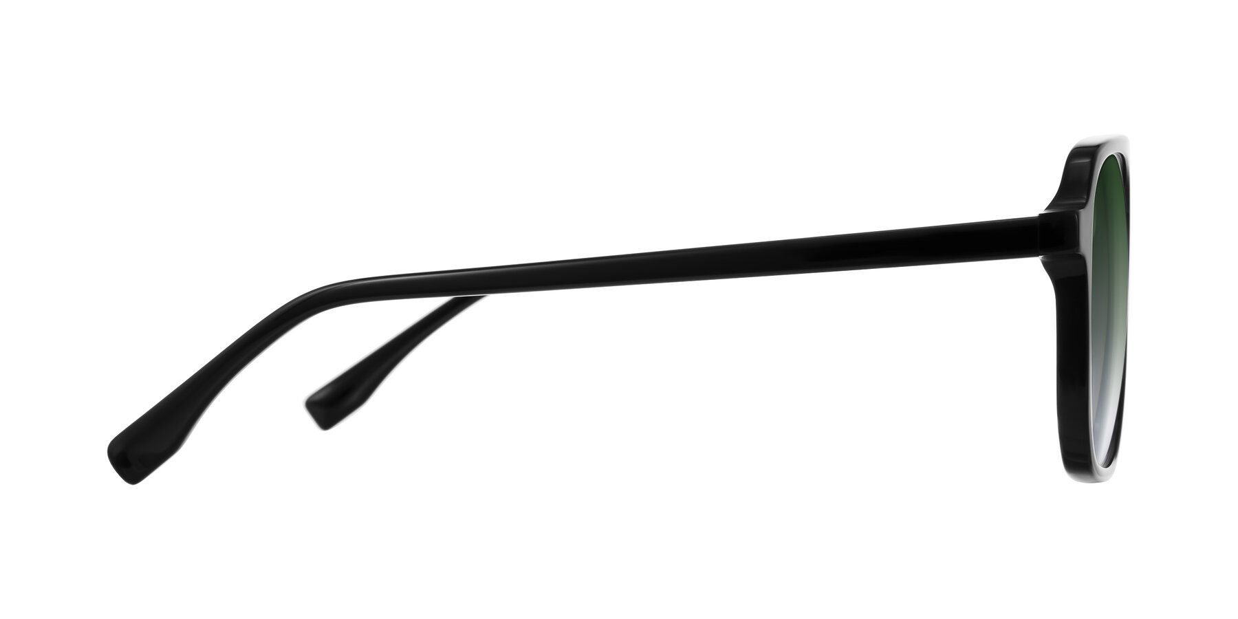 Side of Recalote in Black with Green Gradient Lenses