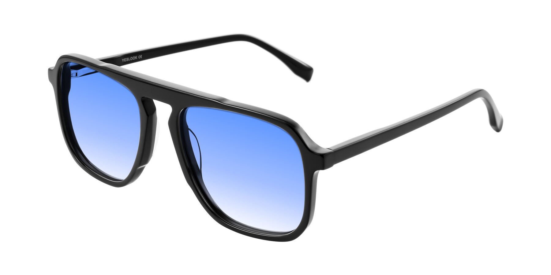 Angle of Recalote in Black with Blue Gradient Lenses