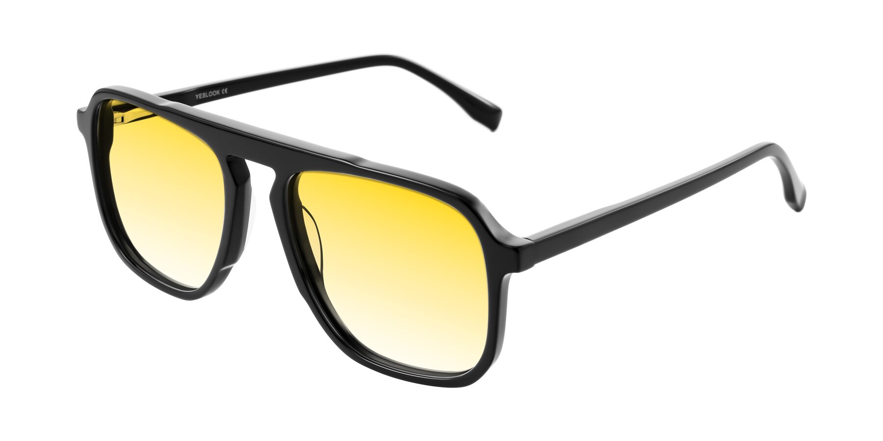 Angle of Recalote in Black with Yellow Gradient Lenses