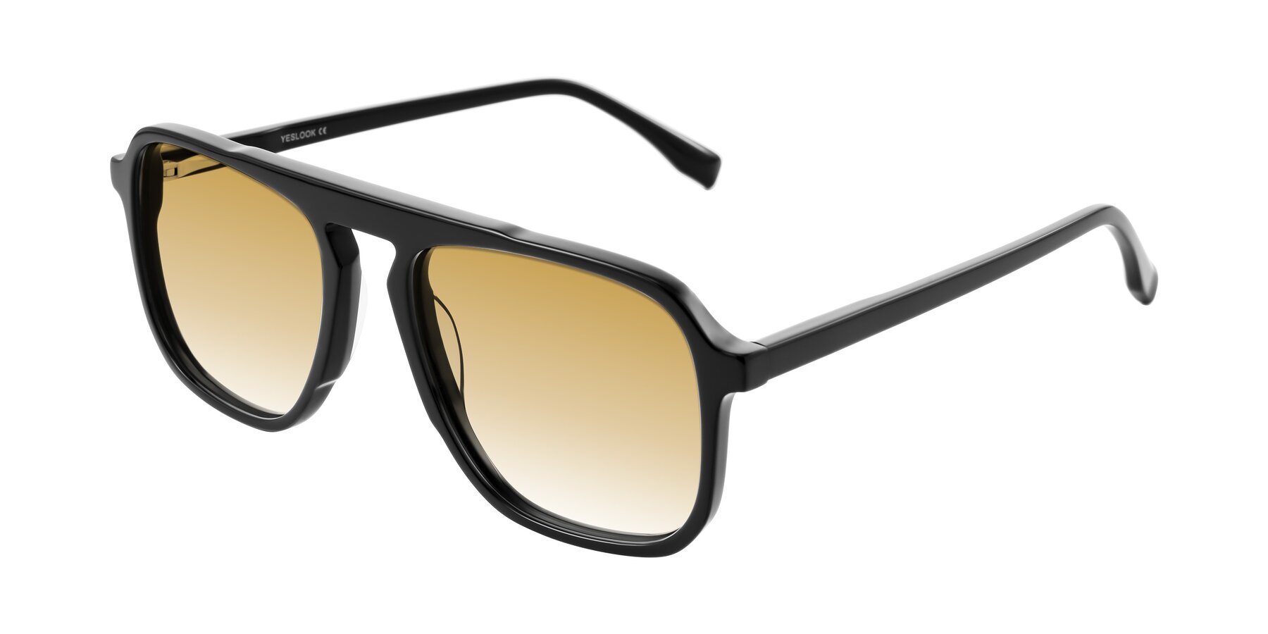 Angle of Recalote in Black with Champagne Gradient Lenses