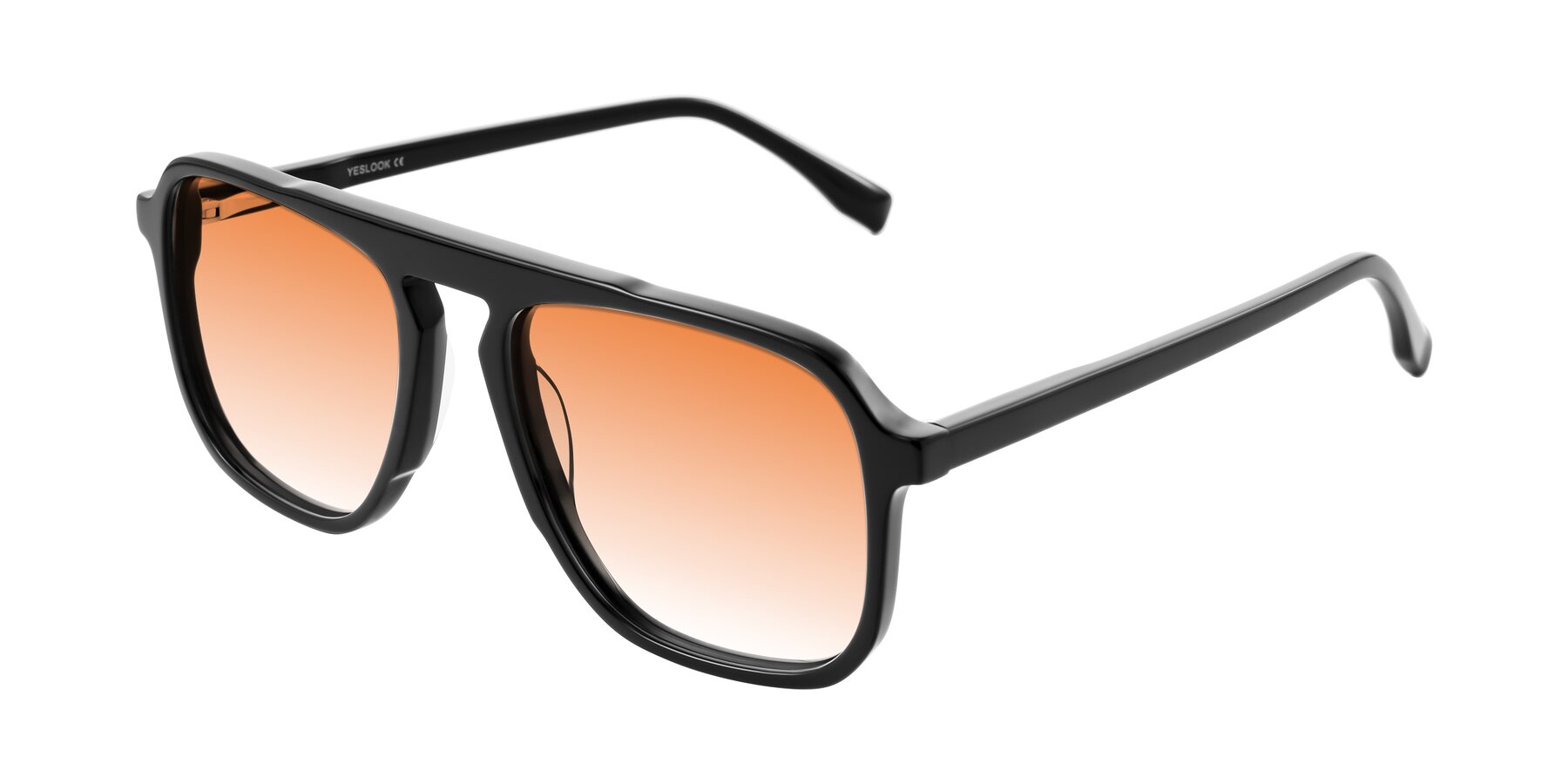 Angle of Recalote in Black with Orange Gradient Lenses