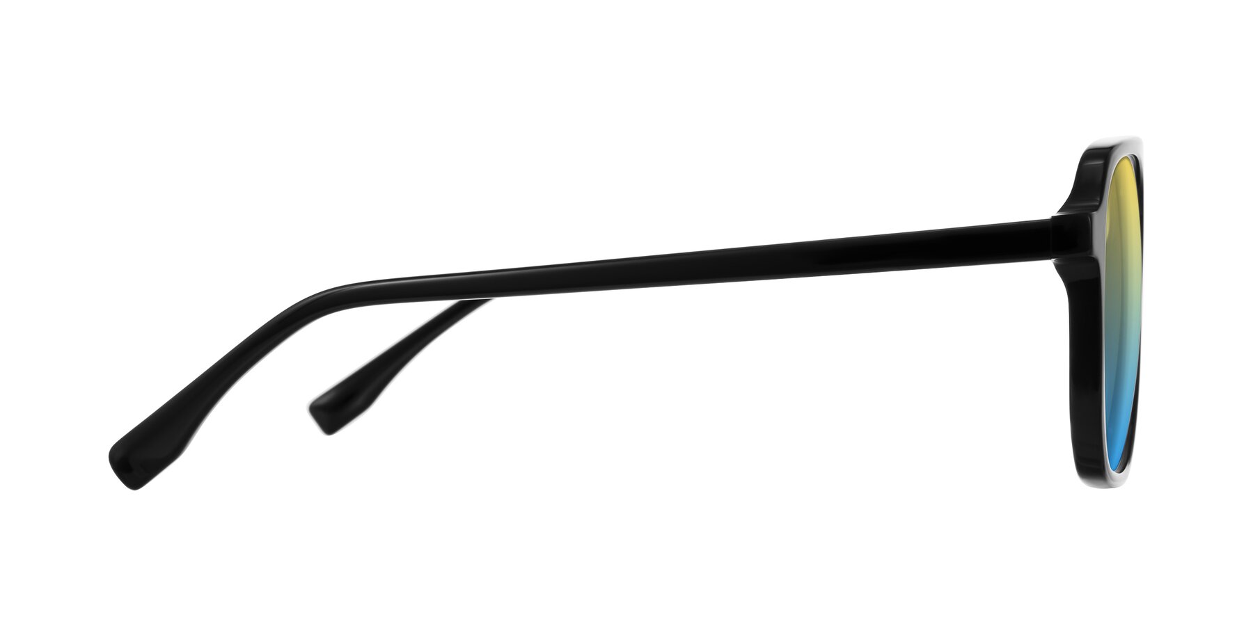 Side of Recalote in Black with Yellow / Blue Gradient Lenses