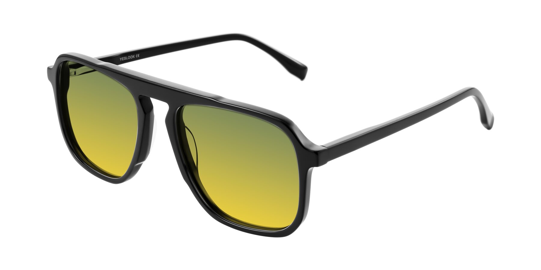 Angle of Recalote in Black with Green / Yellow Gradient Lenses