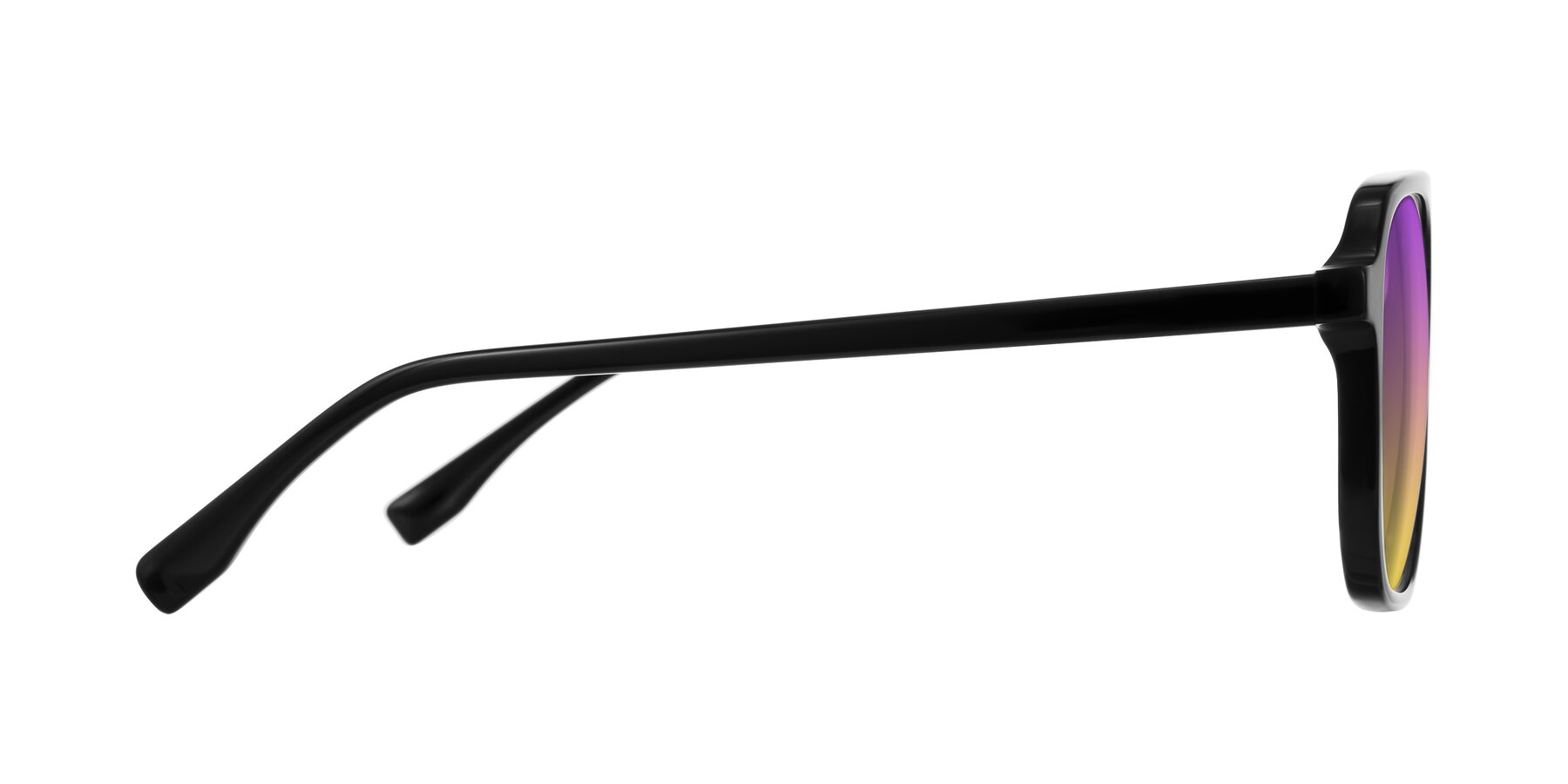 Side of Recalote in Black with Purple / Yellow Gradient Lenses