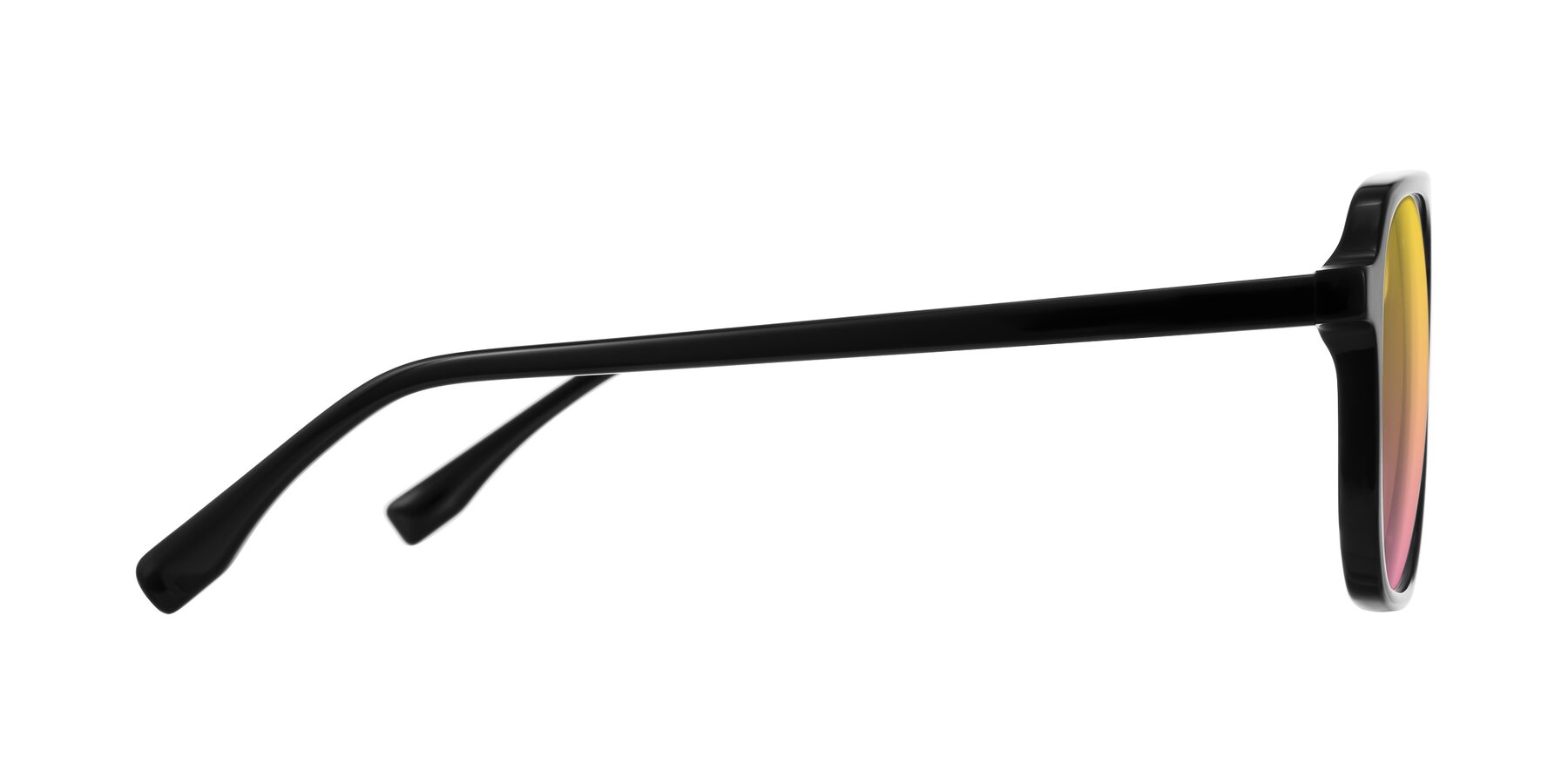 Side of Recalote in Black with Yellow / Pink Gradient Lenses